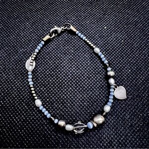 Clio Blue Paris 925 Sterling Silver Semi-precious Blue Stone Beads‎ Bracelet